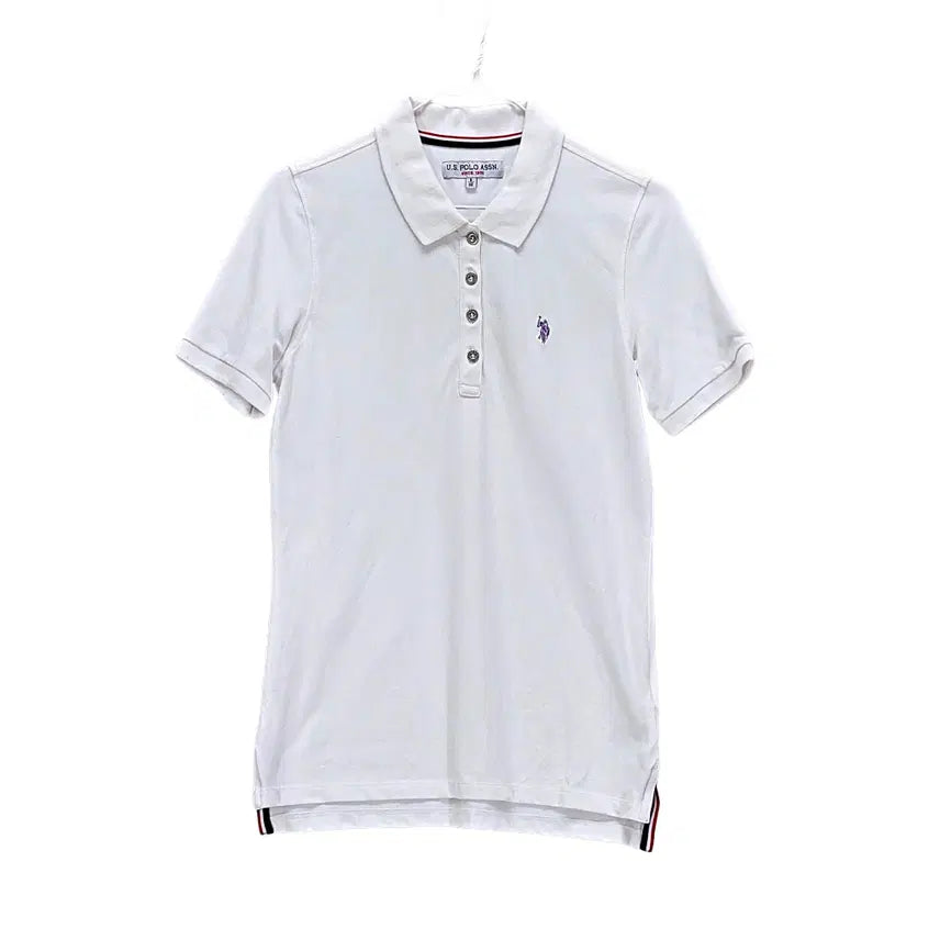 [BUNJANG] U.S. Polo Assn. Women's Classic Slim Fit Short Sleeve Polo Shirt White / 유에스폴로아센 여성 클래식한 슬림핏 반팔카라티 85 화이트 01095