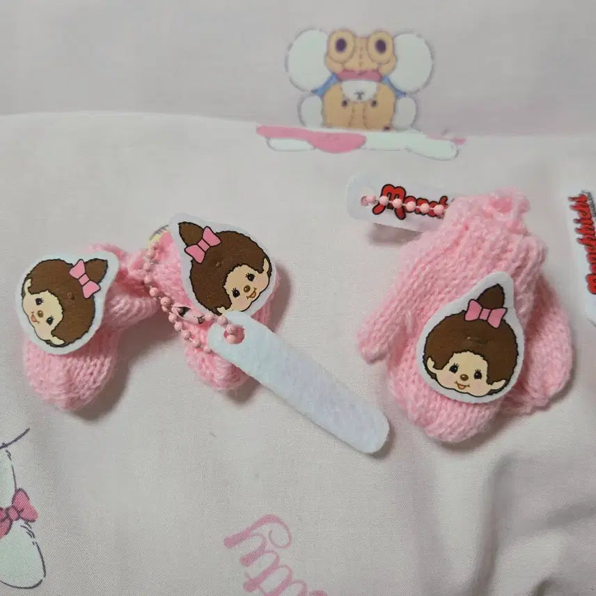 [BUNJANG] Monchhichi Socks & Gloves Gacha Pink Bundle Set / 일괄) 몬치치 양말 장갑 가챠 핑크