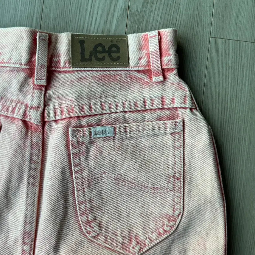 [BUNJANG] Lee Pink Washed Denim Mini Skirt / Lee 핑크 워싱 데님 청치마