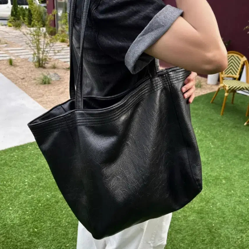 [BUNJANG] Daily Leather Big Tote Bag (2 Colors) / 데일리 레더 빅 토트백 (2C)