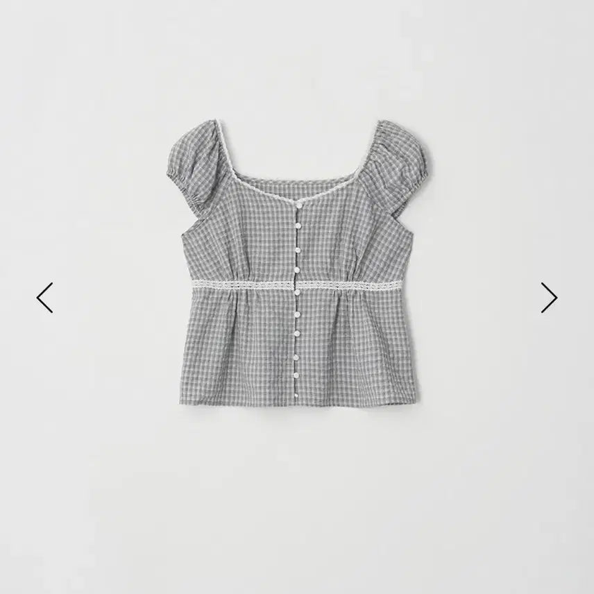 [BUNJANG] Shop Rize Judy Puff Blouse Check / 샵리즈 Judy Puff Blouse 체크 새상품 (택O)