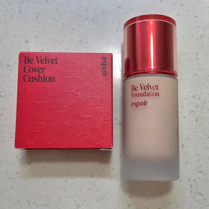 [BUNJANG] Espoir Be Velvet Foundation 22C Cool Petal + Mini Cushion 21 Ivory / 에스쁘아 비벨벳 파운데이션 22C 쿨페탈 + 미니쿠션 21 아이보리