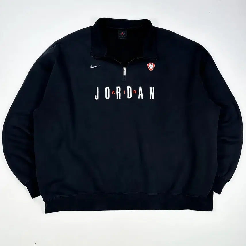 [BUNJANG] Nike Jordan Flight Swoosh Half-Zip Sweatshirt Black / (실측3XL) 나이키 조던 플라이트 스우시 하프집 맨투맨 블랙