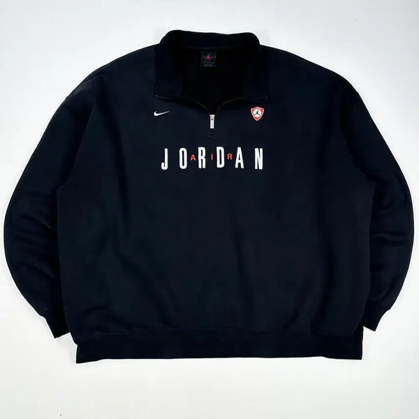 [BUNJANG] Nike Jordan Flight Swoosh Half-Zip Sweatshirt Black / (실측3XL) 나이키 조던 플라이트 스우시 하프집 맨투맨 블랙