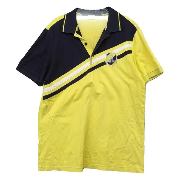 [BUNJANG] HAZZYS Yellow Logo Short Sleeve Polo Shirt 100 / 해지스 옐로우 로고 반팔 카라티 100