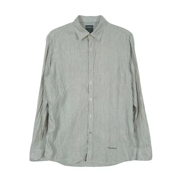 [BUNJANG] Henry Cotton's Italian Slim Fit Pinstripe Long Sleeve Shirt - Men's M / 헨리코튼 이탈리안 슬림핏 잔스트라이프 셔츠 M
