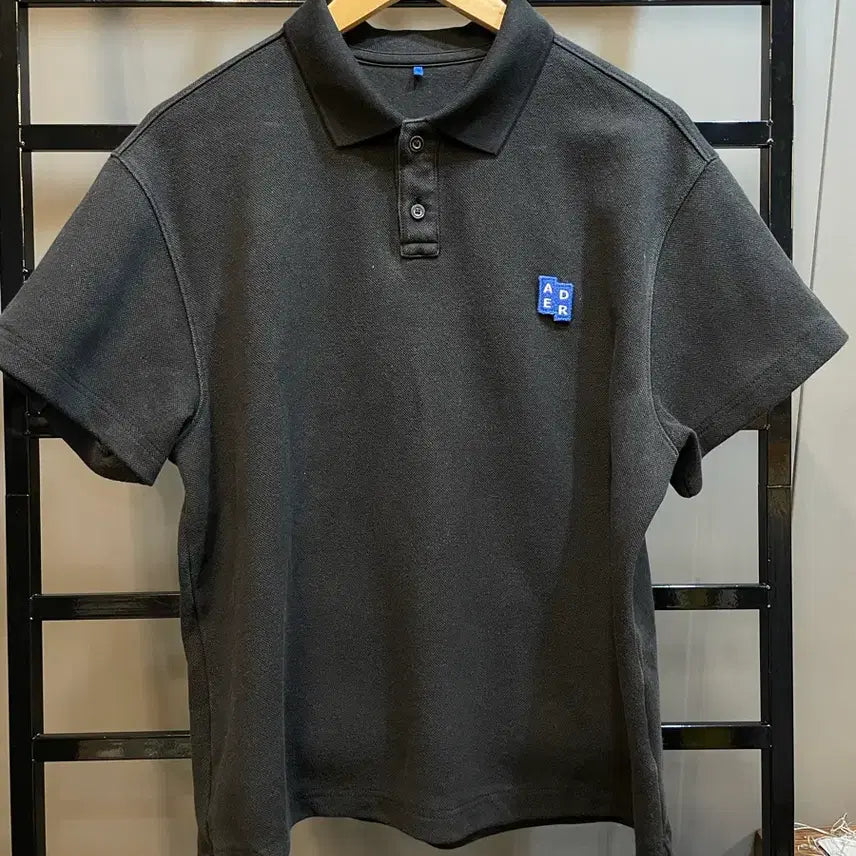 [BUNJANG] ADER ERROR Logo Patch Polo T-Shirt Black / [M] ADER ERROR 로고패치 카라 티셔츠 블랙7.9