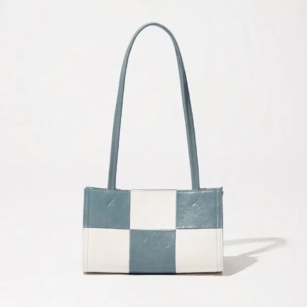 [BUNJANG] Standoil Oblong Bag Checkerboard Blue Check Handbag Shoulder Bag / 스탠드오일 오블롱백 체커보더 블루 체크 가방 핸드백 숄더백