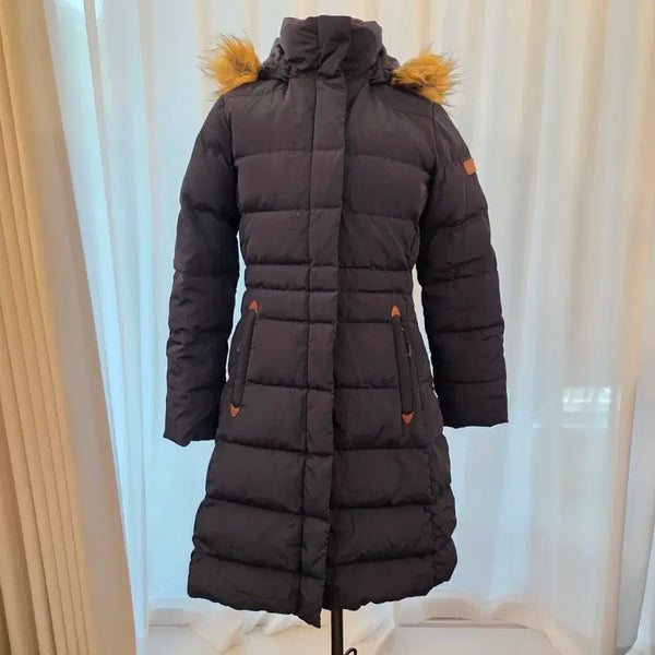 [BUNJANG] LL Bean Navy Down Coat with Fur Hood / LL Bean 패딩 코트 네이비 퍼 후드
