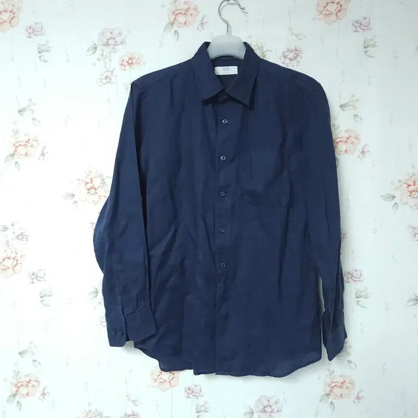 [BUNJANG] Uniqlo Premium 100% Linen Shirt Navy / 유니클로 남성 프리미엄 린넨 100% 셔츠 네이비
