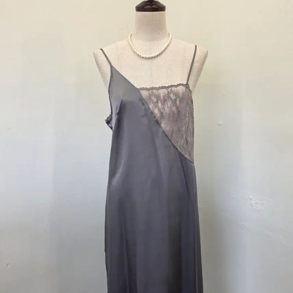 [BUNJANG] Lace See-Through Slip Dress / 레이스 시스루 슬립 원피스
