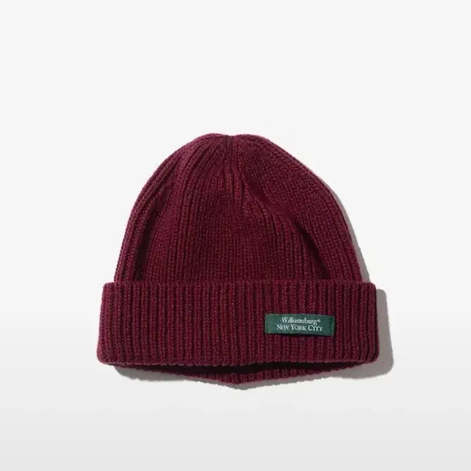 [BUNJANG] Williamsburg New York City Classic Logo Point Wool Beanie - Wine / 와인색 비니