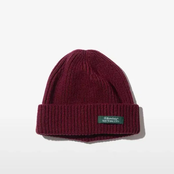 [BUNJANG] Williamsburg New York City Classic Logo Point Wool Beanie - Wine / 와인색 비니