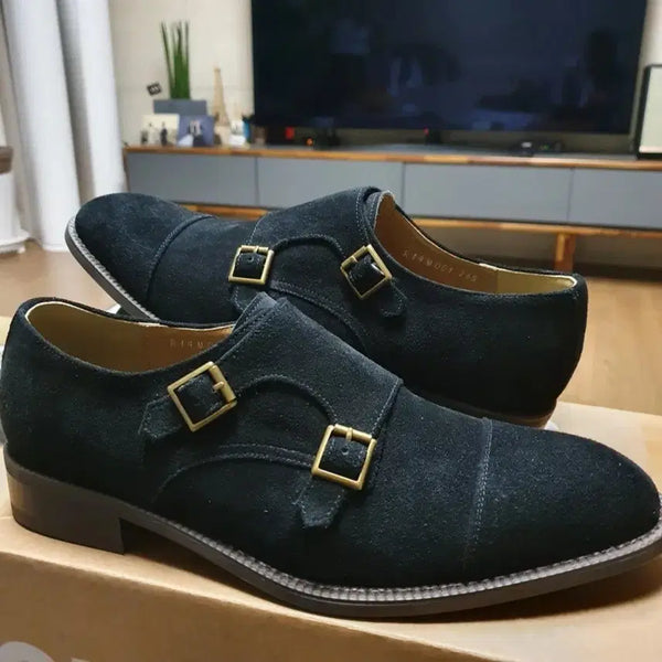 [BUNJANG] Romantic Move Suede Double Monk Strap Shoes / 로맨틱무브 스웨이드 더블몽크 구두