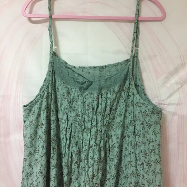 [BUNJANG] Vintage Mori Girl Pintuck Sleeveless Dress / 모리걸 빈티지 핀턱 나시 원피스 민트