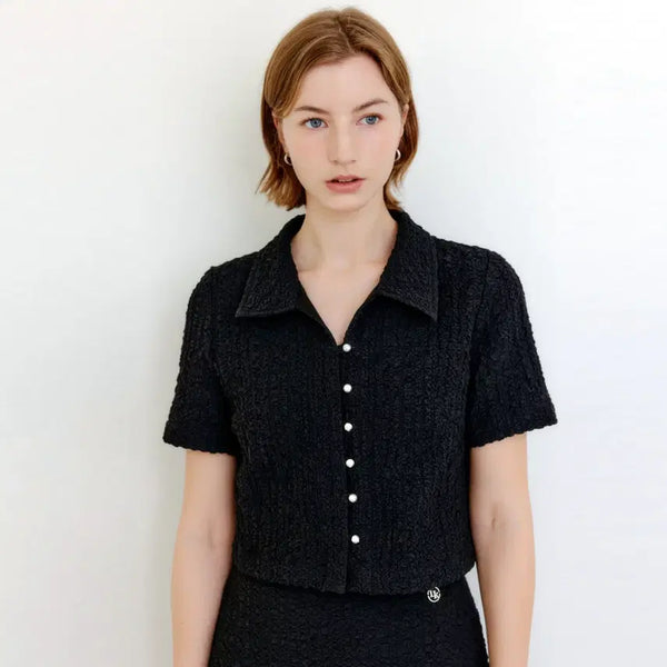 [BUNJANG] LOOKAST Britney Crop Winkl Blouse / 룩캐스트(LOOKAST) 브리트니 크롭 윙클 블라우스 55