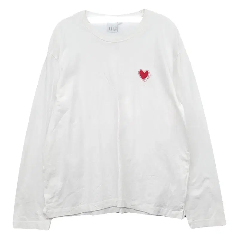 [BUNJANG] Elle White Long Sleeve T-Shirt L / 엘르 화이트 긴팔티 L