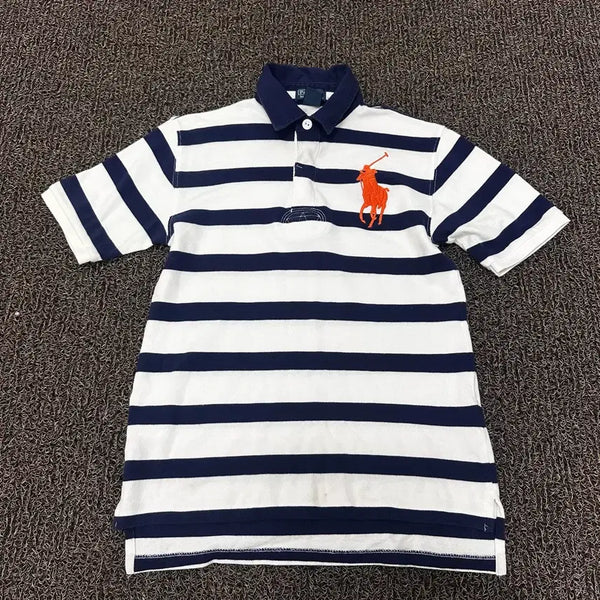 [BUNJANG] Polo Ralph Lauren Women's Striped Short-Sleeve Polo Shirt XS-S / POLO 폴로 랄프로렌 여성 스트라이프 카라티 반팔티셔츠 XS-S