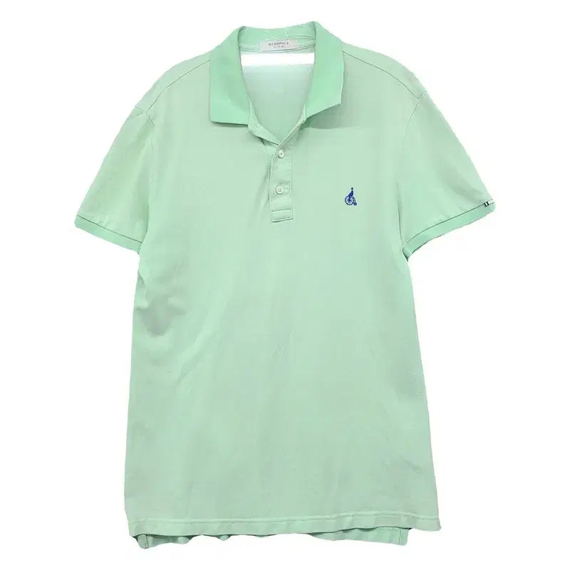 [BUNJANG] Beanpole Mint Logo Short Sleeve Polo Shirt / 빈폴 민트 로고 반팔 카라티 100