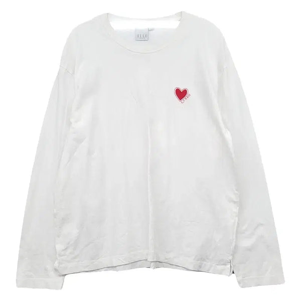[BUNJANG] Elle White Long Sleeve T-Shirt L / 엘르 화이트 긴팔티 L