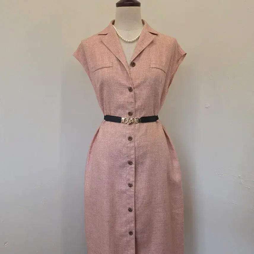 [BUNJANG] Linen Blend Shirt Dress / 린넨 셔츠 원피스