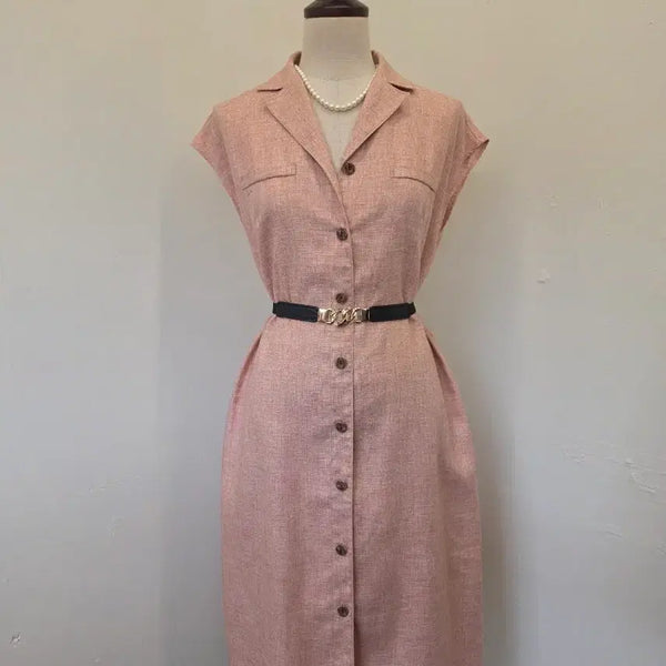 [BUNJANG] Linen Blend Shirt Dress / 린넨 셔츠 원피스