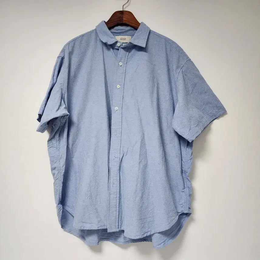 [BUNJANG] LAPAJE Oxford Short Sleeve Shirt Sky Blue / 라퍼지 옥스포드 셔츠 하늘색 반팔