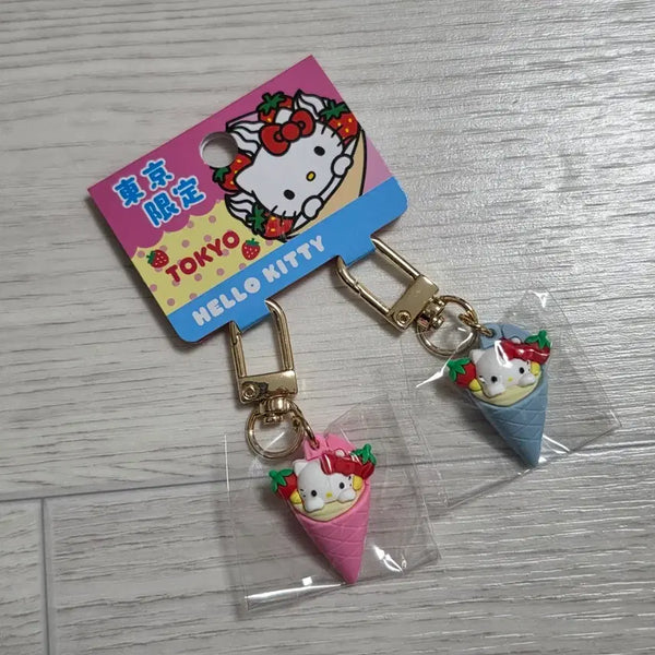 [BUNJANG] Hello Kitty Crepe Keyring (Set of 2) / 헬로키티 크레페 키링 2종