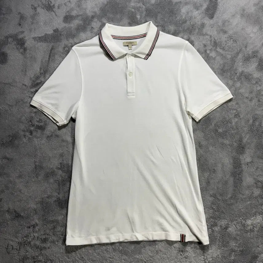 [BUNJANG] Burberry White Short Sleeve Polo Shirt - Size L / [L]버버리 화이트 반팔 카라티