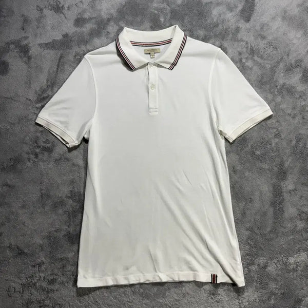 [BUNJANG] Burberry White Short Sleeve Polo Shirt - Size L / [L]버버리 화이트 반팔 카라티