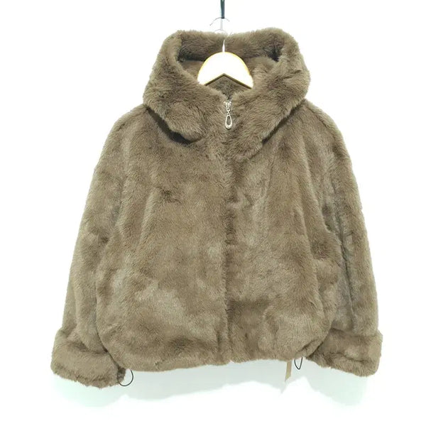 [BUNJANG] Women's Faux Fur Hooded Zip-Up Jacket / 여성 페이크퍼 후드집업 F_W0705