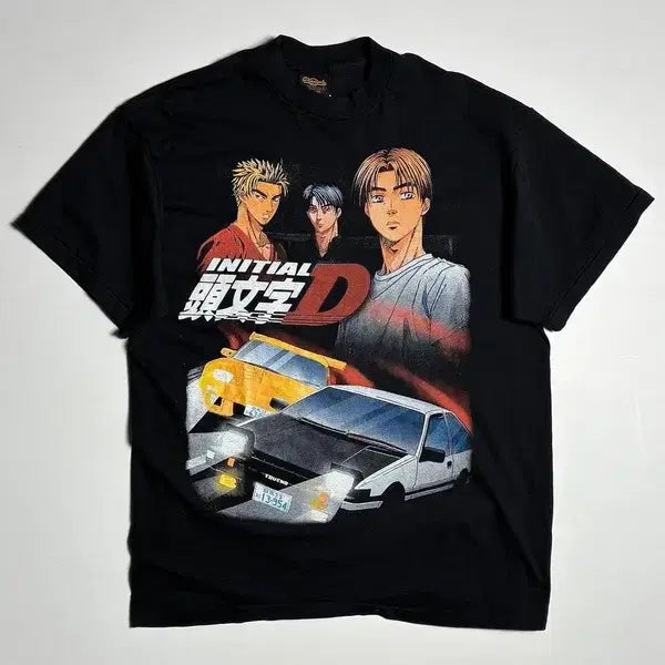 [BUNJANG] Selected USA Initial D Graphic Short Sleeve T-Shirt / Selected USA 이니셜D 그래픽 반팔 티셔츠 R1403