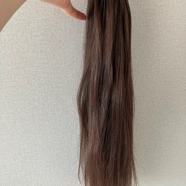 [BUNJANG] 18-inch Brown Clip-in Remy Human Hair Extensions / 18인치 갈색 붙임머리 가발