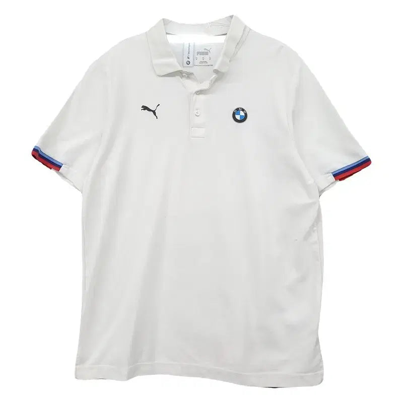 [BUNJANG] Puma BMW White Logo Short Sleeve Polo T-Shirt M / 푸마 BMW 화이트 로고 반팔 카라티 M