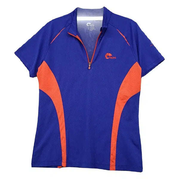 [BUNJANG] Nepa Blue Functional Half-Zip T-Shirt (Size S) / 네파 블루 등산 기능성 반집업 반팔티 90 (S)