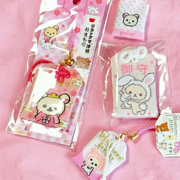 [BUNJANG] 4-Piece Set Classic Kogurapururin Omamori Strap / [4set] 고전 코리락쿠마 오마모리 스트랩 리락쿠마 부적 키링 피규어