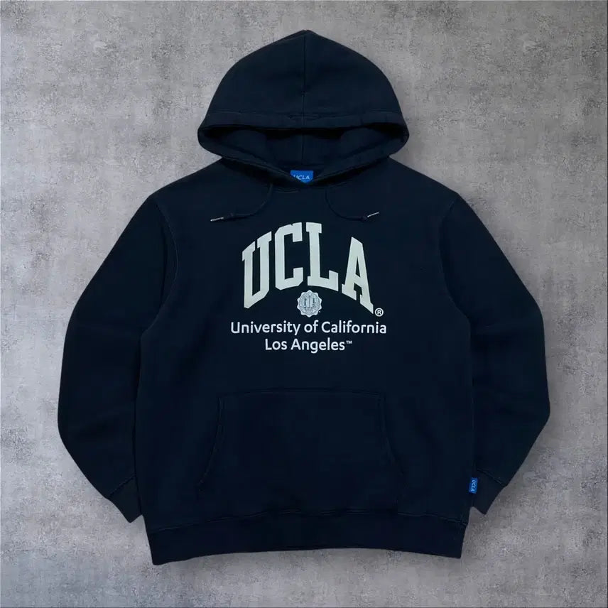 [BUNJANG] UCLA Spellout Big Logo Navy Hoodie L / UCLA 스펠아웃 빅로고 네이비 후드티