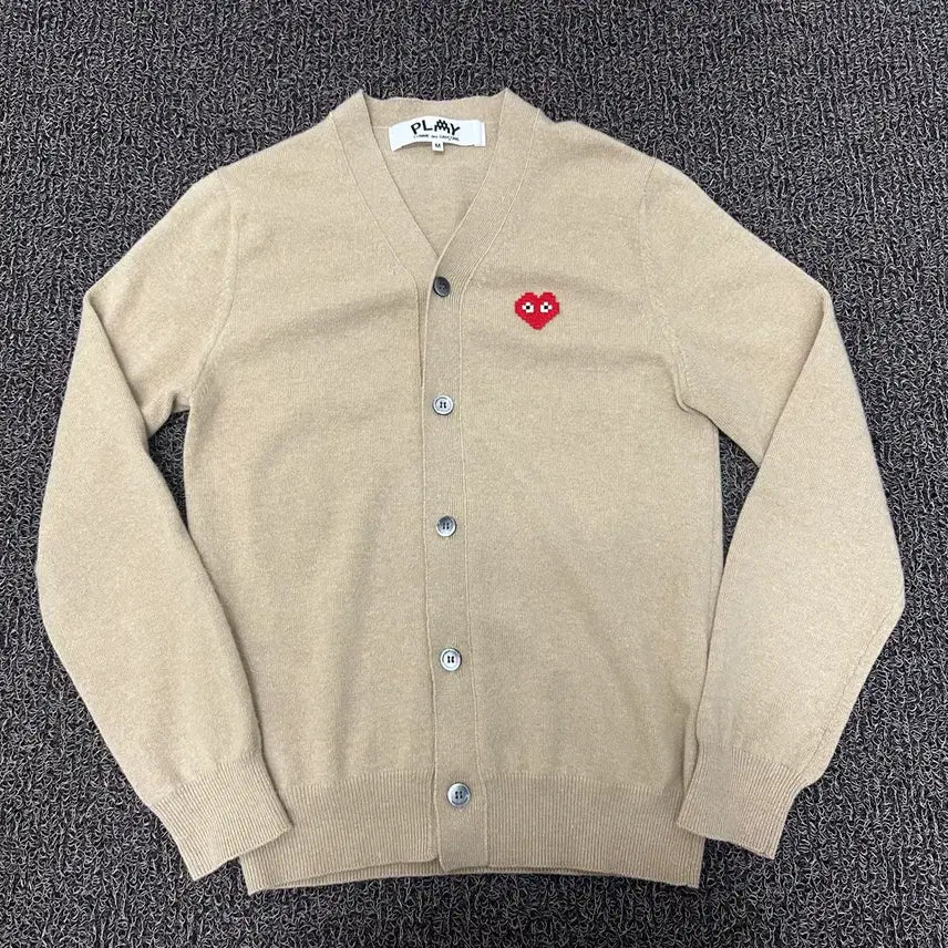 [BUNJANG] Comme des Garçons x Invader Knit Cardigan Beige M / 꼼데가르송 x 인베이더 니트 가디건 한국매장판 베이지 M