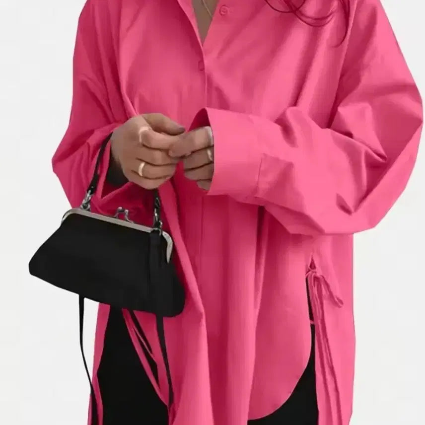 [BUNJANG] Hot Pink Oversized Fit Shirt / 핫핑크 오버핏 셔츠