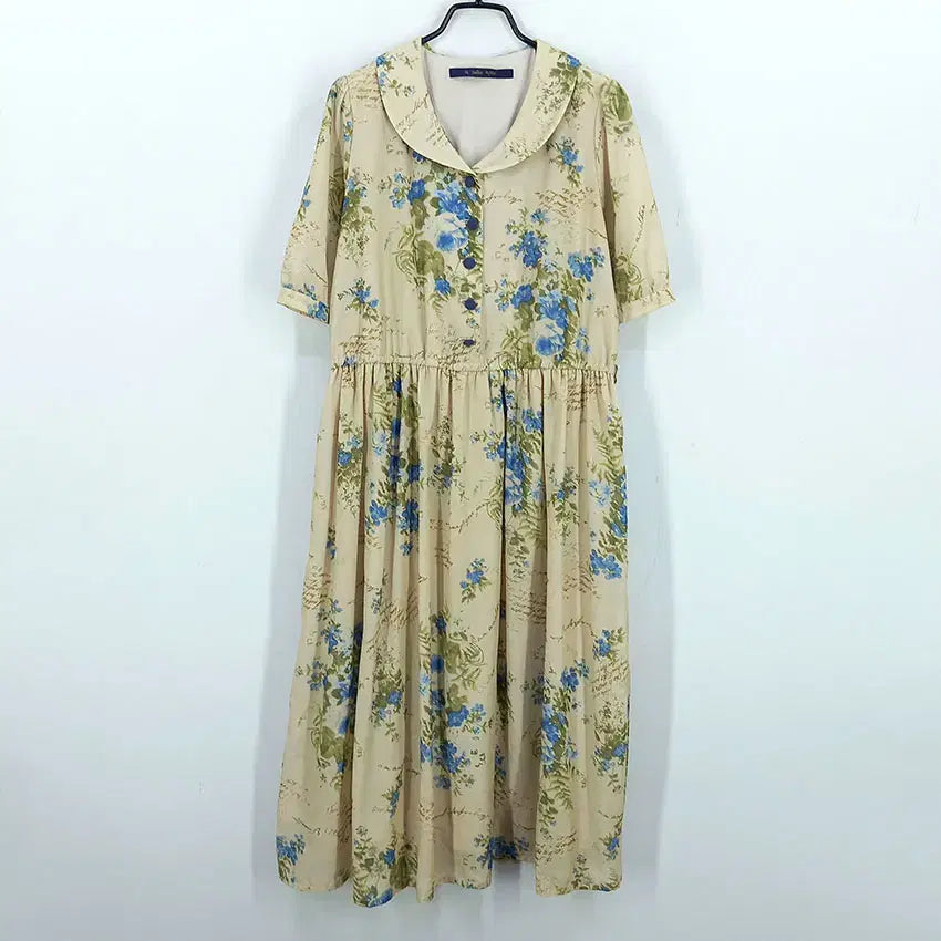 [BUNJANG] Another Angela Summer Half-Sleeve Dress Beige / 언아더안젤라스 여름 허리밴딩 반팔원피스 베이지 (HU45868)