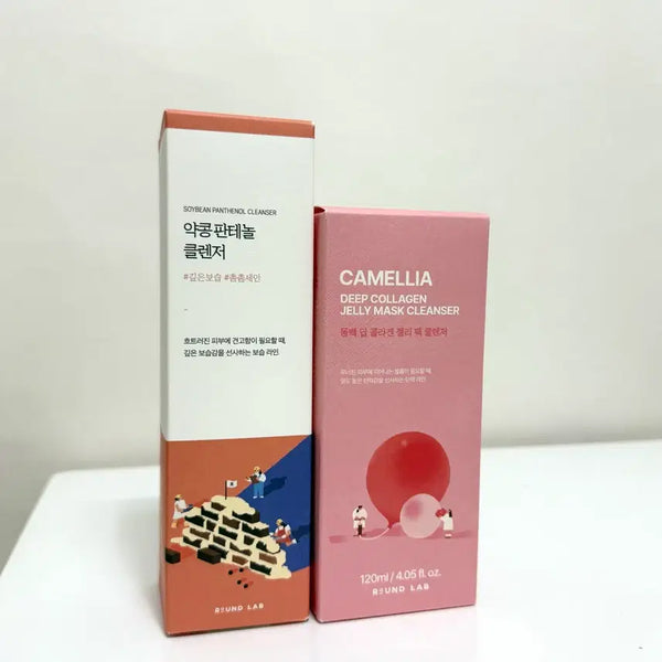 [BUNJANG] Roundlab Bundle Set: Soybean Panthenol Cleanser & Camellia Deep Collagen Jelly Pack Cleanser / 일괄) 라운드랩 약콩 판테놀 클렌저 동백 딥 콜라겐 젤리 팩 클렌저