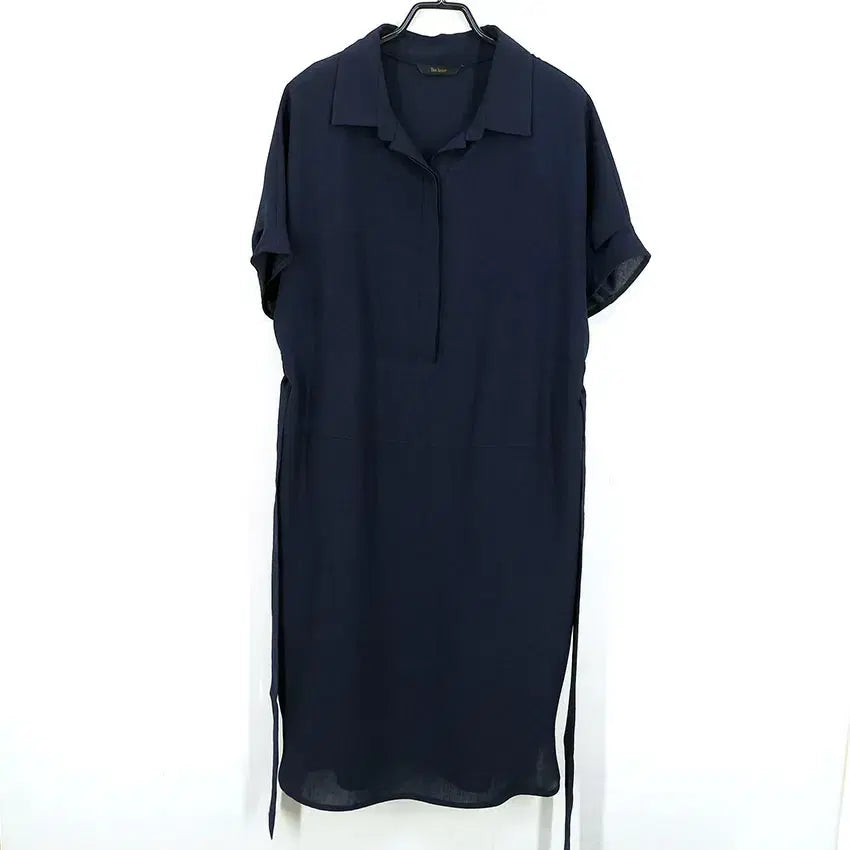 [BUNJANG] The Izzat Women's Summer Belted Short Sleeve Dress Navy / 더아이잗 여성 여름 허리끈 반팔원피스 네이비88-160 (HU45869)