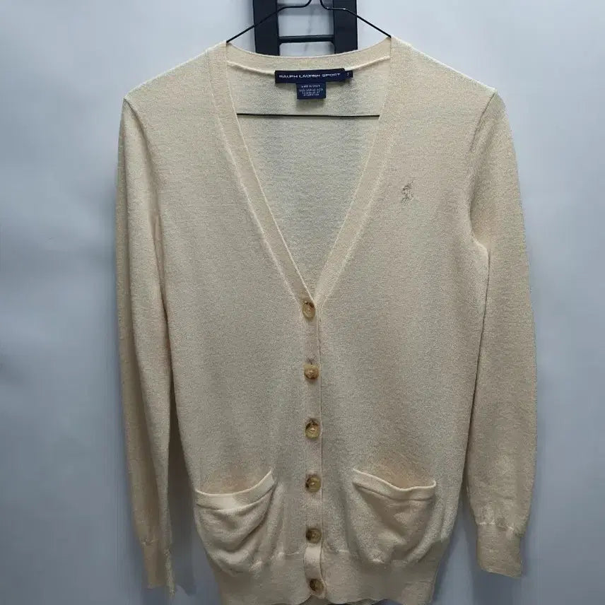 [BUNJANG] Polo Ralph Lauren Merino Wool V-Neck Cardigan Ivory S / 폴로 랄프로렌 가디건 메리노울 브이넥 니트 아이보리 s