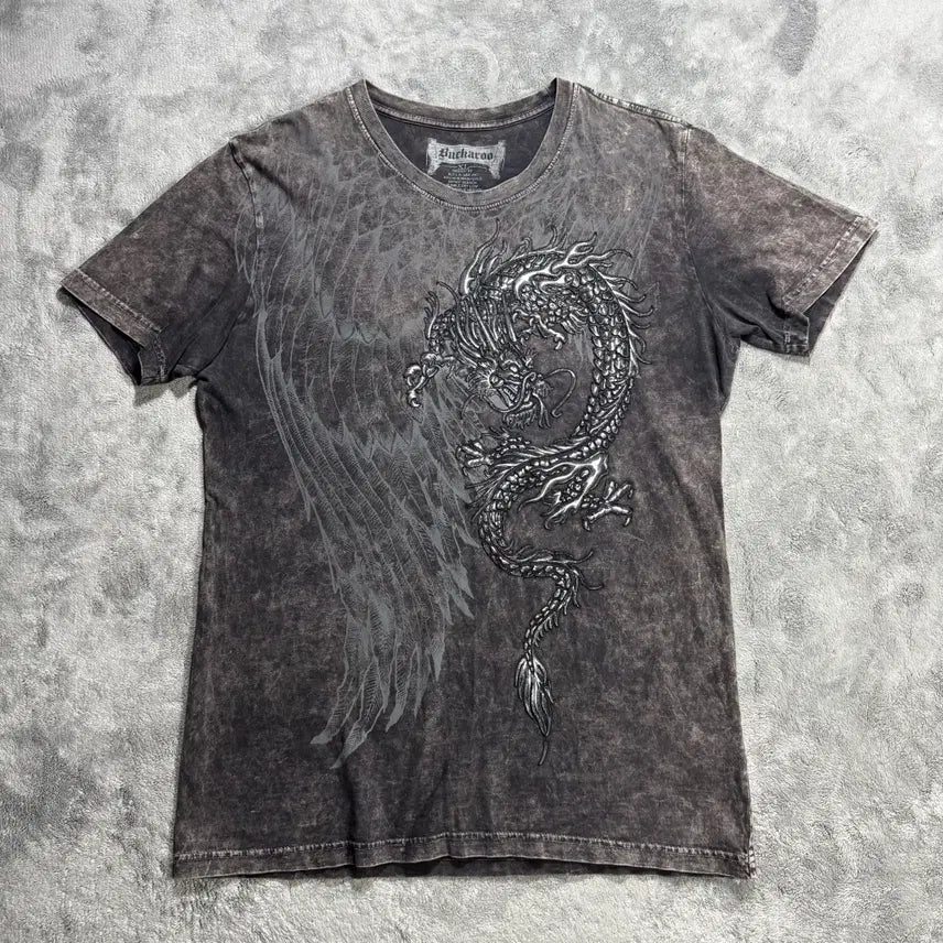 [BUNJANG] Buckaroo Vintage Dragon Gray Short Sleeve T-Shirt XL / [XL] 버커루 빈티지 드래곤 그레이 반팔