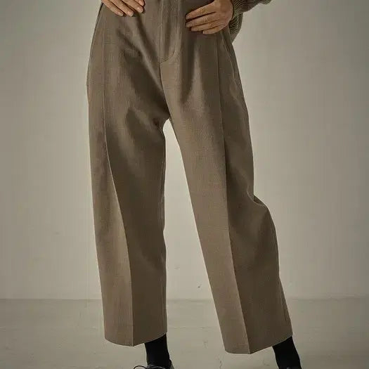 [BUNJANG] Facade Pattern Round Wool Pants - Cocoa / [새상품] 파사드패턴 라운드 울팬츠 코코아