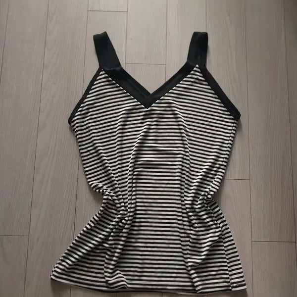 [BUNJANG] Stripe Spaghetti Strap Tank Top (Free Size) / 스트라이프  끈나시 (F)