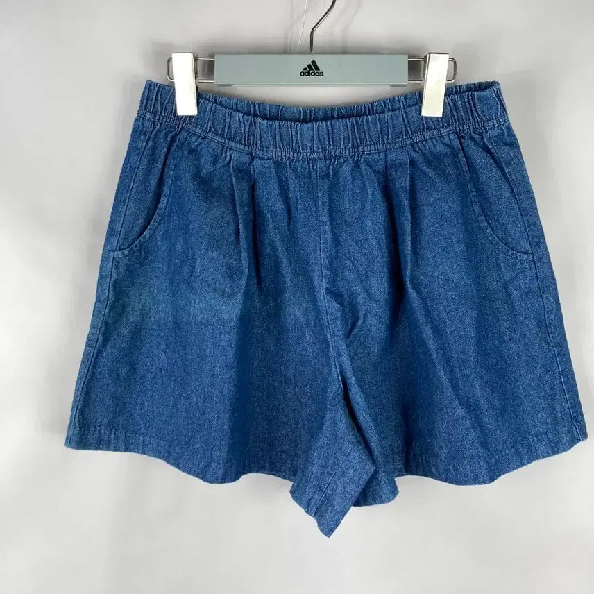[BUNJANG] Women's Plus Size Elastic Waist Denim Shorts / [무료배송]여성 F 빅사이즈 밴딩 데님 쇼츠 반바지