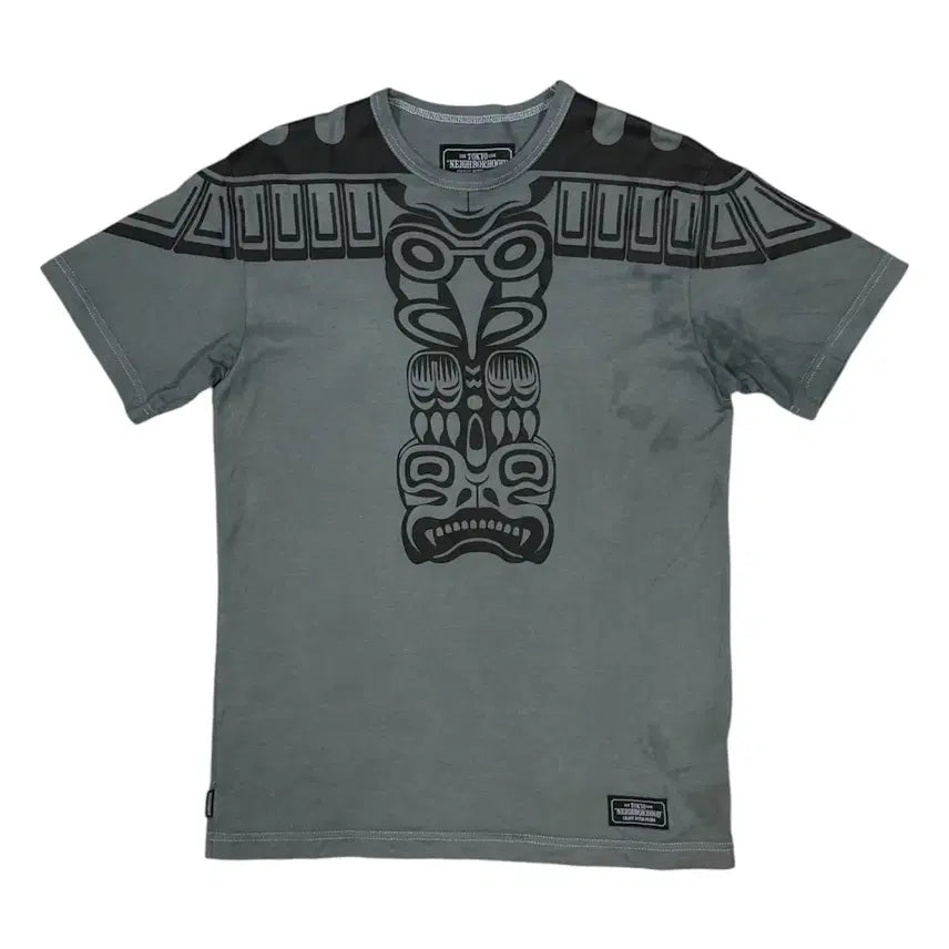 [BUNJANG] Neighborhood Double-Sided American Indian Totem Pole Graphic T-Shirt / 네이버후드 양면 미국 인디언 토템 폴 문양 반팔 티셔츠