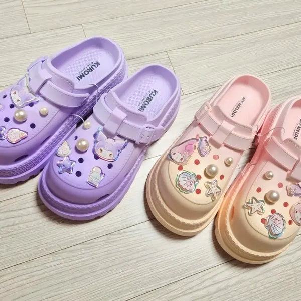 [BUNJANG] Kuromi My Melody Clogs Lavender Pink / 쿠로미, 마이멜로디 크록스 라벤더 핑크 팝니다~