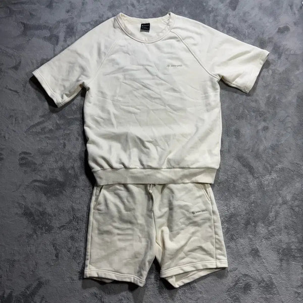 [BUNJANG] Snow Peak Cream Short Sleeve & Shorts Set-up (L) / [L] 스노우피크 크림 반팔 반바지 셋업